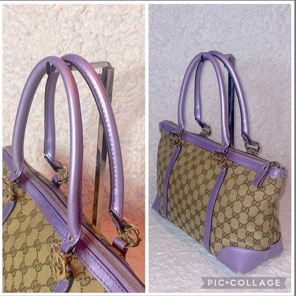 Gucci GG Guccissima Lovely Hearts Monogram Tote Bag and Wallet Set in Lavender - Picture 8 of 17